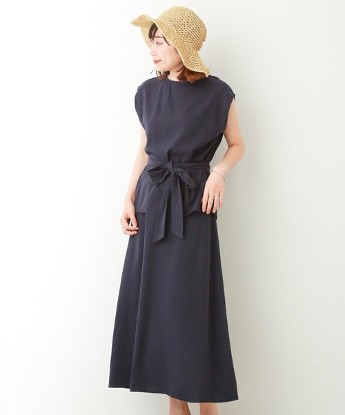 n'ee-ne(ネーネ)の「リネン混トップススカート セット(スカート・レディース・ライトベージュ/ベージュ/カーキ/ネイビー・M/L)」の15枚目の写真