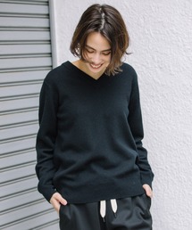 ファインメリノウールジャージー Vネックプルオーバー