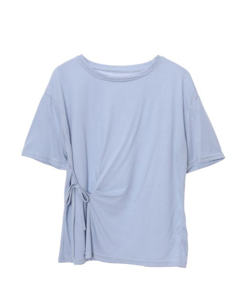 fifth(フィフス)の「サイドリボンTシャツ(Tシャツ/カットソー・レディース・サックスブルー/ブラック・MEDIUM)」の5枚目の写真