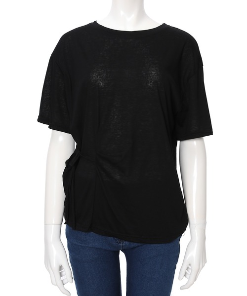 fifth(フィフス)の「サイドリボンTシャツ(Tシャツ/カットソー・レディース・サックスブルー/ブラック・MEDIUM)」の3枚目の写真