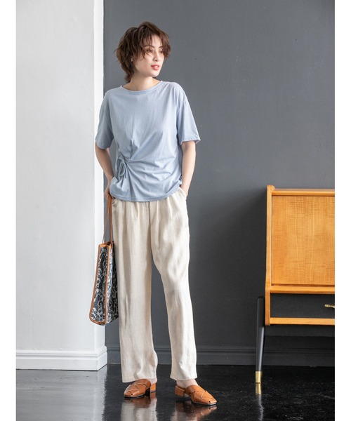 fifth(フィフス)の「サイドリボンTシャツ(Tシャツ/カットソー・レディース・サックスブルー/ブラック・MEDIUM)」の12枚目の写真