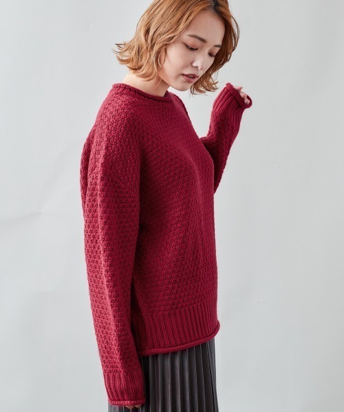 cepo(セポ)の「サイドリンキングセーター(ニット/セーター・レディース・ブラウン/グレー/レッド/オフホワイト/イエロー・M)」の14枚目の写真