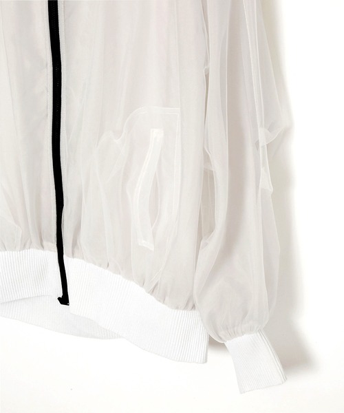 アウラアイラ　チュールシアー　シースルーブルゾン　ホワイト SHEER BLOUSON — aulaaila