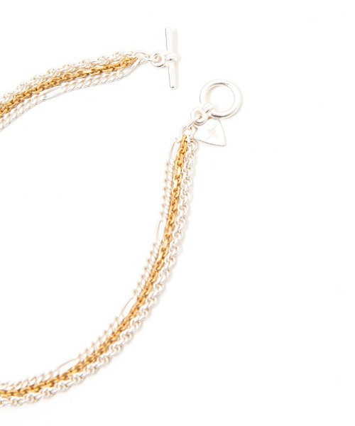 NO ID.（ノーアイディ）の「ab1359-レイヤードチェーンブレスレット（ブレスレット・メンズ・シルバー/ゴールド/ブラック・ONE SIZE）」の4枚目の写真