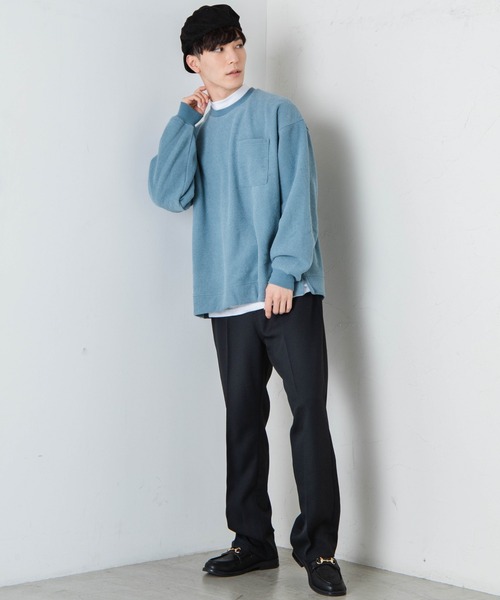 WEGO（ウィゴー）の「WEGO/モックネックアンサンブル 起毛プルオーバー（アンサンブル・メンズ・ブラック/カーキ/サックスブルー/ライトブラウン・MEDIUM/LARGE）」の8枚目の写真