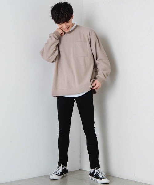 WEGO（ウィゴー）の「WEGO/モックネックアンサンブル 起毛プルオーバー（アンサンブル・メンズ・ブラック/カーキ/サックスブルー/ライトブラウン・MEDIUM/LARGE）」の5枚目の写真