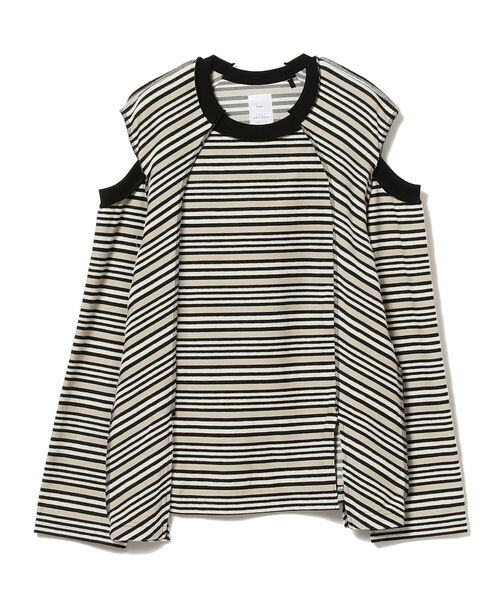 Ray BEAMS（レイビームス）の「Name. × Ray BEAMS / 別注 マルチストライプ ロングスリーブ Tシャツ（Tシャツ/カットソー・レディース・ブラック/オレンジ・ONE SIZE）」の3枚目の写真