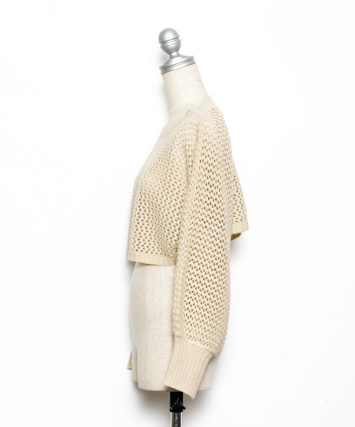 AS KNOW AS PINKY（アズノゥアズピンキー）の「ミドリフメッシュなプルオーバー（ニット/セーター・レディース・ブラック/ベージュ/オフホワイト/ブルー・FREE）」の21枚目の写真