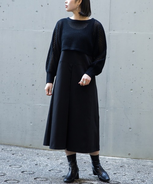 AS KNOW AS PINKY（アズノゥアズピンキー）の「ミドリフメッシュなプルオーバー（ニット/セーター・レディース・ブラック/ベージュ/オフホワイト/ブルー・FREE）」の13枚目の写真