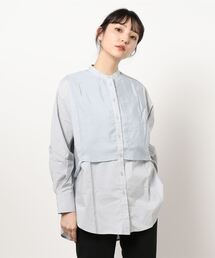 ブロード×シアーポプリンドッキングシャツ