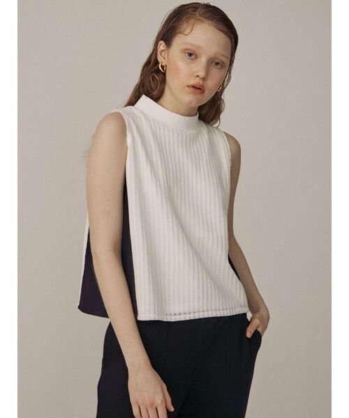 THE DAYZ TOKYO(ザデイズトーキョー)の「【THE DAYZ TOKYO】リブ切替レーストップス(Tシャツ/カットソー・レディース・オフホワイト/ブラック・FREE)」の2枚目の写真