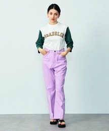 WRANGLER/ラングラー ランチャー 消えないセンタープレスカラースラックス フレアドレスパンツ ON/OFF対応 速乾梅雨にも◎