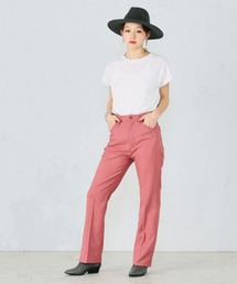 WRANGLER/ラングラー ランチャー 消えないセンタープレスカラースラックス フレアドレスパンツ ON/OFF対応 速乾梅雨にも◎