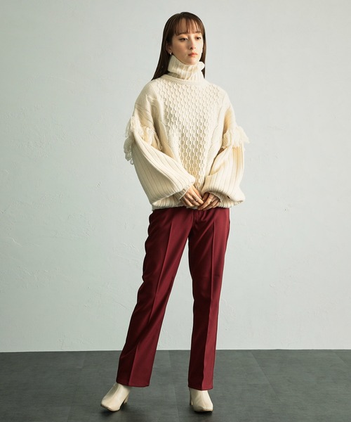 Wrangler(ラングラー)の「WRANGLER/ラングラー ランチャー 消えないセンタープレスカラースラックス フレアドレスパンツ ON/OFF対応 速乾梅雨にも◎(スラックス・レディース・ベージュ/ブラウン/グレー/オフホワイト/ピンク/グリーン/ブラック/ネイビー/ブルーグリーン/ブラウン系その他/ボルドー/ベージュ系その他/イエロー/パープル/ブラック系その他/ホワイト系その他/グレー系その他/ブルー系その他/ブラウン系その他2・SMALL/MEDIUM/X-SMALL)」の19枚目の写真