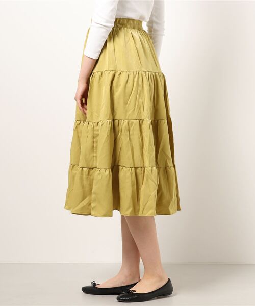 BLUEEAST（ブルーイースト）の「ティアードスカート（スカート・レディース・カーキ/オフホワイト/イエロー/レッド/ベージュ/ブラック/モカ/チャコールグレー・MEDIUM）」の9枚目の写真