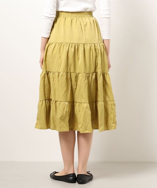 BLUEEAST（ブルーイースト）の「ティアードスカート（スカート・レディース・カーキ/オフホワイト/イエロー/レッド/ベージュ/ブラック/モカ/チャコールグレー・MEDIUM）」の10枚目の写真