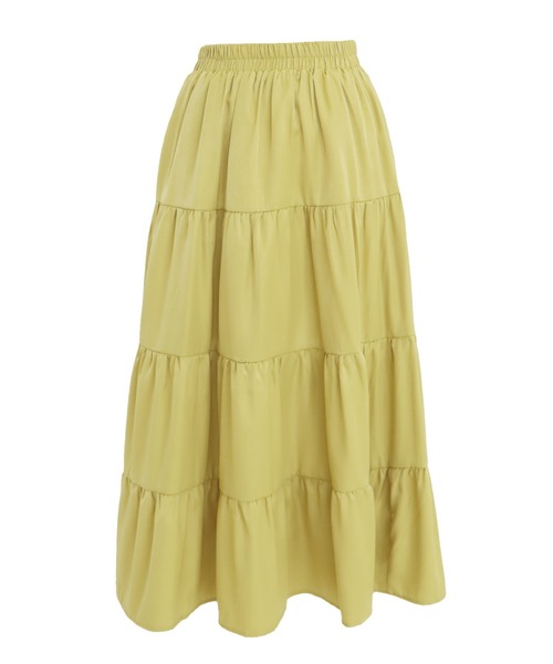 BLUEEAST（ブルーイースト）の「ティアードスカート（スカート・レディース・カーキ/オフホワイト/イエロー/レッド/ベージュ/ブラック/モカ/チャコールグレー・MEDIUM）」の22枚目の写真