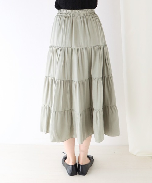 BLUEEAST（ブルーイースト）の「ティアードスカート（スカート・レディース・カーキ/オフホワイト/イエロー/レッド/ベージュ/ブラック/モカ/チャコールグレー・MEDIUM）」の18枚目の写真