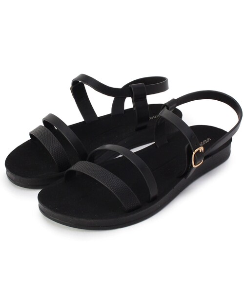 pink adobe（ピンクアドベ）の「◆【おでかけ相棒サンダル】アシンメトリーサンダル（サンダル・レディース・ダークブラウン/ブラック系/アイボリー系/グリーン系・35/45/25）」の2枚目の写真