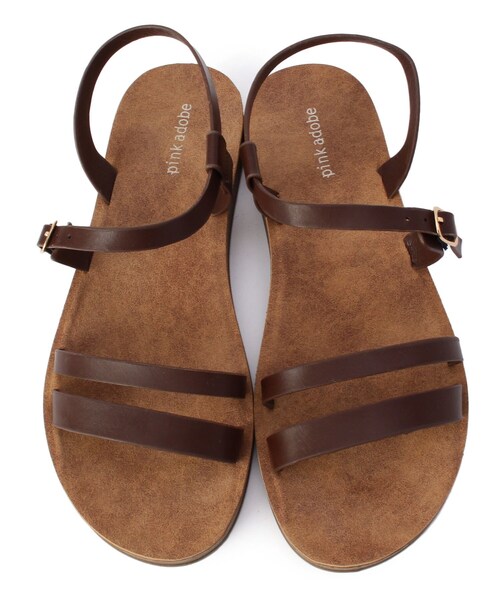 pink adobe（ピンクアドベ）の「◆【おでかけ相棒サンダル】アシンメトリーサンダル（サンダル・レディース・ダークブラウン/ブラック系/アイボリー系/グリーン系・35/45/25）」の8枚目の写真