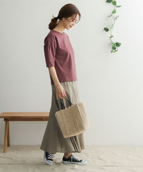 URBAN RESEARCH DOORS（アーバンリサーチドアーズ）の「UR TECHバルーンシルエットスリーブTシャツ（Tシャツ/カットソー・レディース・ブラック/オフホワイト/パープル/ピンクベージュ・ONE）」の9枚目の写真