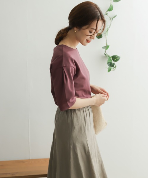 URBAN RESEARCH DOORS（アーバンリサーチドアーズ）の「UR TECHバルーンシルエットスリーブTシャツ（Tシャツ/カットソー・レディース・ブラック/オフホワイト/パープル/ピンクベージュ・ONE）」の11枚目の写真