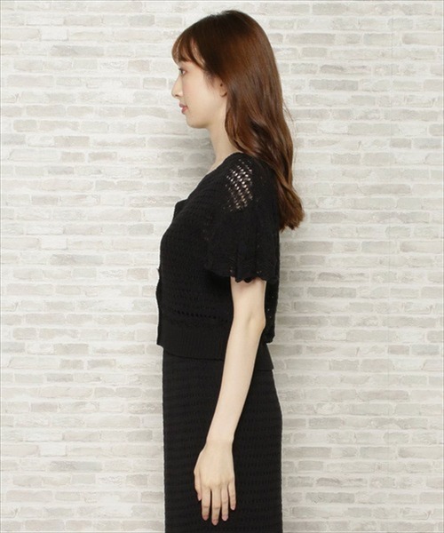WILLSELECTION(ウィルセレクション)の「透かしあみ半袖カーディガン(カーディガン/ボレロ・レディース・ピンク/ブラック/オフホワイト・MEDIUM)」の17枚目の写真
