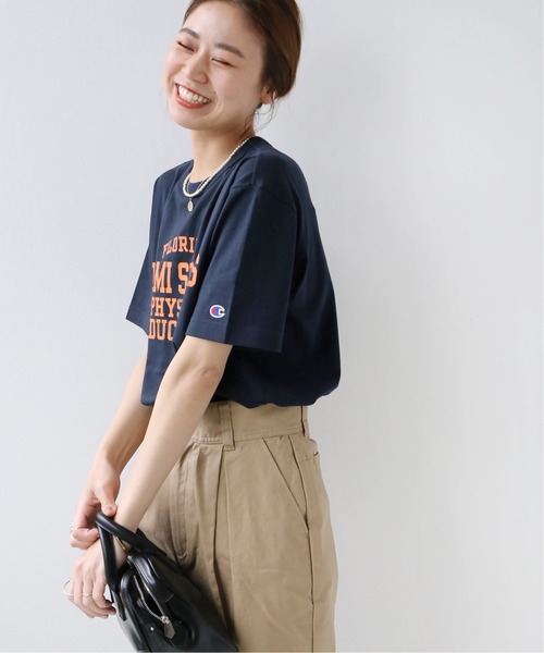 Champion（チャンピオン）の「【CHAMPION/チャンピオン】20s/1 USA Cotton Jersey：Tシャツ◆（Tシャツ/カットソー・レディース・ネイビー/ワイン・LARGE）」の7枚目の写真