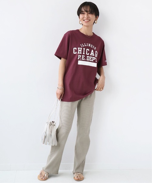 Champion（チャンピオン）の「【CHAMPION/チャンピオン】20s/1 USA Cotton Jersey：Tシャツ◆（Tシャツ/カットソー・レディース・ネイビー/ワイン・LARGE）」の19枚目の写真