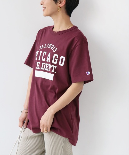 Champion（チャンピオン）の「【CHAMPION/チャンピオン】20s/1 USA Cotton Jersey：Tシャツ◆（Tシャツ/カットソー・レディース・ネイビー/ワイン・LARGE）」の11枚目の写真