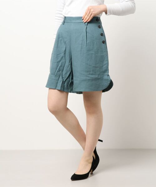 Factor=（ファクターイコール）の「脇スリットリネンハーフパンツ（その他パンツ・レディース・ベージュ/ブルー/ブラック・FREE）」の14枚目の写真