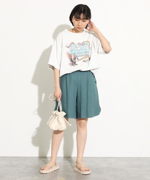 Factor=（ファクターイコール）の「脇スリットリネンハーフパンツ（その他パンツ・レディース・ベージュ/ブルー/ブラック・FREE）」の7枚目の写真