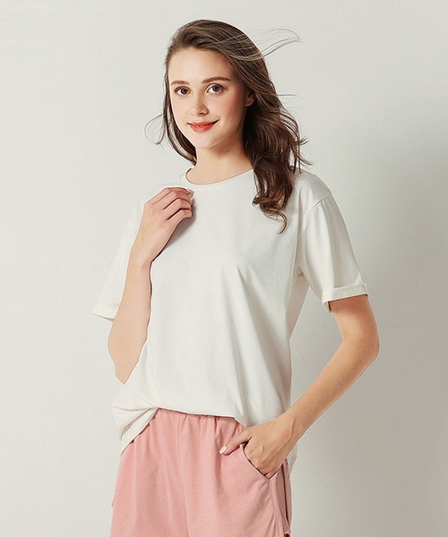 ALWAYS（オルウェイズ）の「ゆったりカットソー（Tシャツ/カットソー・レディース・ブルー/イエロー/ピンク/ホワイト/ブラック・FREE）」の2枚目の写真