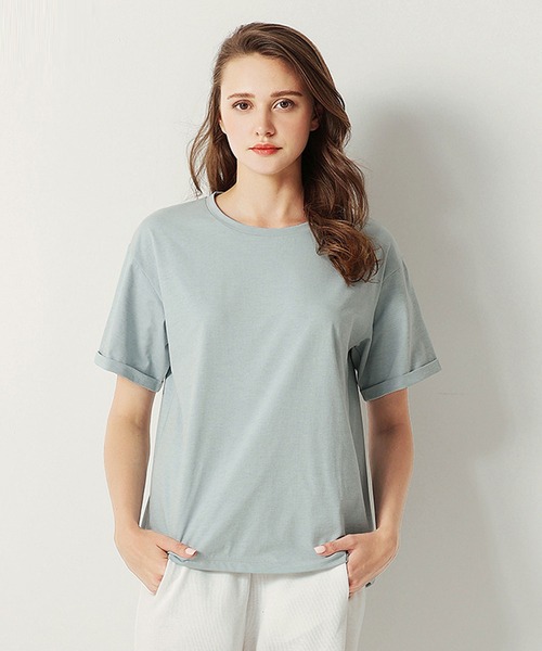 ALWAYS（オルウェイズ）の「ゆったりカットソー（Tシャツ/カットソー・レディース・ブルー/イエロー/ピンク/ホワイト/ブラック・FREE）」の4枚目の写真