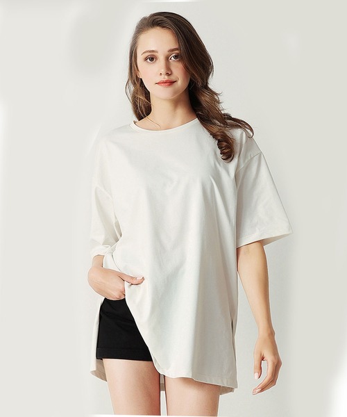 ALWAYS（オルウェイズ）の「ゆったりカットソー（Tシャツ/カットソー・レディース・ブルー/イエロー/ピンク/ホワイト/ブラック・FREE）」の8枚目の写真