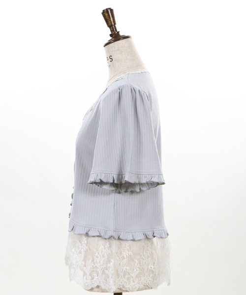 axes femme（アクシーズファム）の「すずらん刺繍裾レースボレロ（カーディガン/ボレロ・レディース・ホワイト/サックスブルー/ネイビー・MEDIUM）」の6枚目の写真