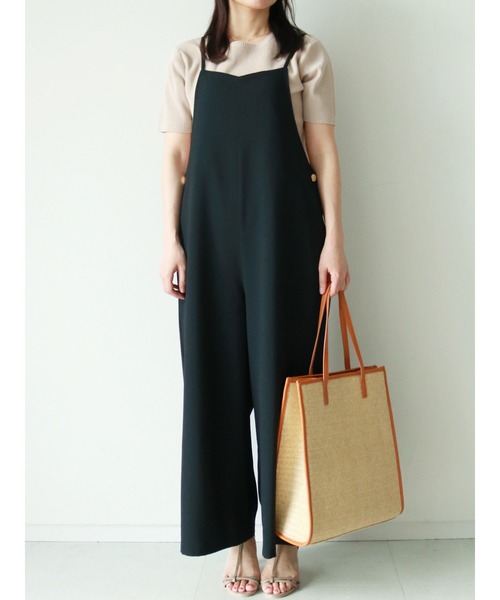 Te chichi（テチチ）の「リネンライクコンビネゾン（その他パンツ・レディース・ベージュ/ブラック/モカ・ﾌﾘ-）」の2枚目の写真