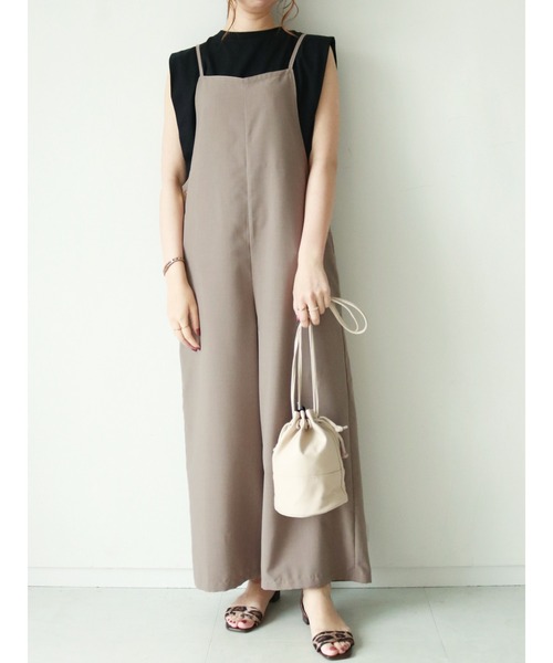 Te chichi（テチチ）の「リネンライクコンビネゾン（その他パンツ・レディース・ベージュ/ブラック/モカ・ﾌﾘ-）」の3枚目の写真
