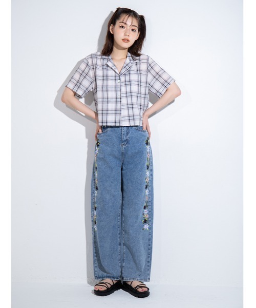 fifth calin(フィフスカラン)の「開襟チェックシャツ(シャツ/ブラウス・レディース・ホワイト/ブラウン・MEDIUM)」の15枚目の写真