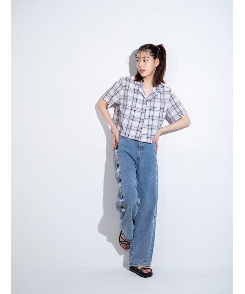 fifth calin(フィフスカラン)の「開襟チェックシャツ(シャツ/ブラウス・レディース・ホワイト/ブラウン・MEDIUM)」の16枚目の写真