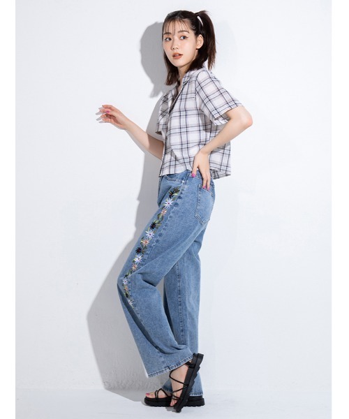 fifth calin(フィフスカラン)の「開襟チェックシャツ(シャツ/ブラウス・レディース・ホワイト/ブラウン・MEDIUM)」の21枚目の写真