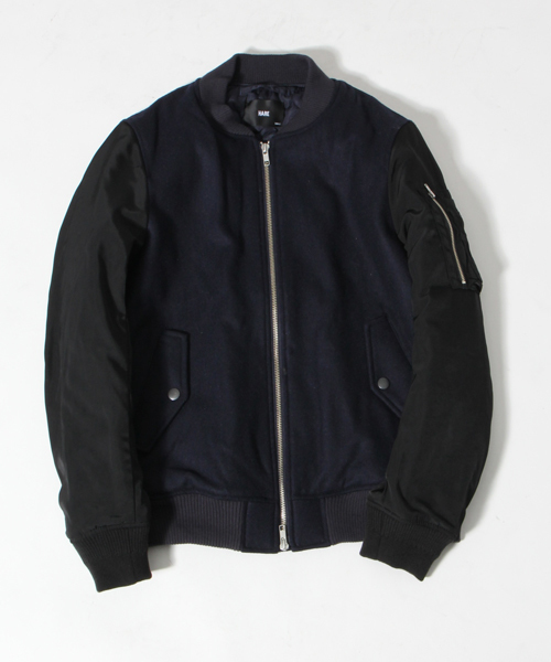 HARE（ハレ）の「イソザイスリーブキリカエMA-1(HARE)（ブルゾン・メンズ・グレー/ネイビー/トップグレー・SMALL/LARGE/MEDIUM）」の3枚目の写真