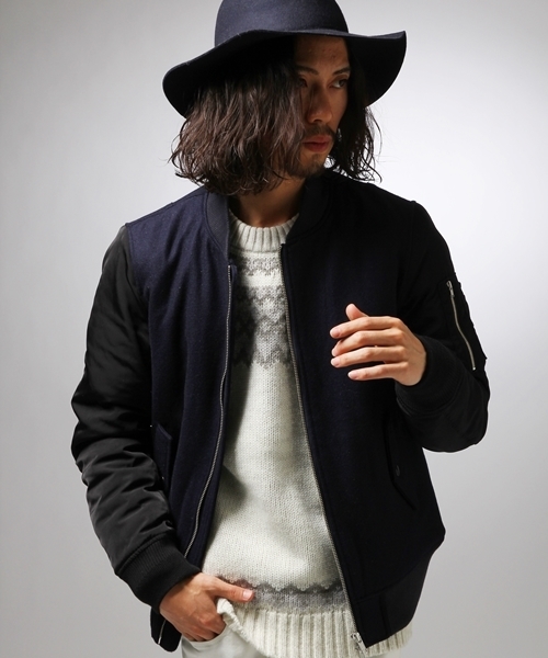 HARE（ハレ）の「イソザイスリーブキリカエMA-1(HARE)（ブルゾン・メンズ・グレー/ネイビー/トップグレー・SMALL/LARGE/MEDIUM）」の6枚目の写真