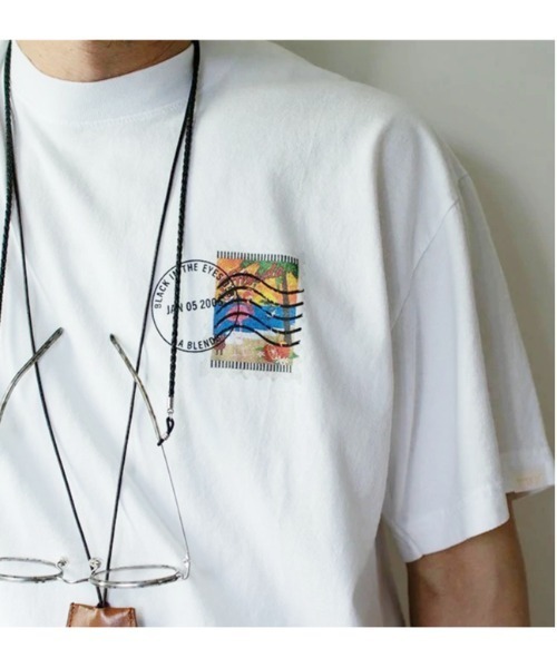 A Blends エイブレンズ 製品染め切手プリントtシャツ 21a Mk10 Tシャツ カットソー A Blends エイブレンズ のファッション通販 Zozotown