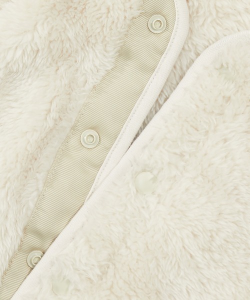 devirock（デビロック）の「洗える ボタン開き ボアジャケット（ブルゾン・キッズ・ベージュ/チャコール/オフホワイト/モカ・130cm/120cm/140cm/80ｃｍ/90cm/160cm/100cm/150cm/110cm）」の10枚目の写真