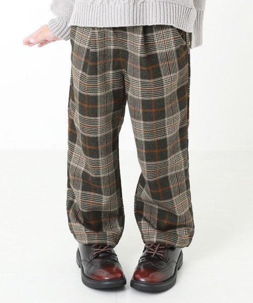 devirock（デビロック）の「チェックワイドパンツ（その他パンツ・キッズ・ネイビー/グレー系その他/チャコール・150cm/160cm/130cm/140cm/120cm/110cm/100cm）」の2枚目の写真