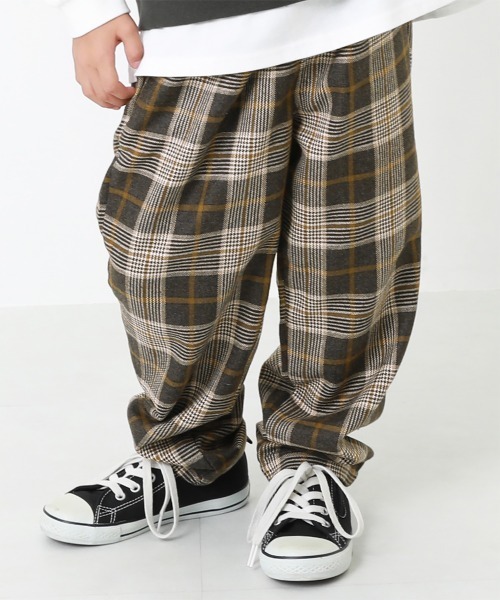 devirock（デビロック）の「チェックワイドパンツ（その他パンツ・キッズ・ネイビー/グレー系その他/チャコール・150cm/160cm/130cm/140cm/120cm/110cm/100cm）」の3枚目の写真