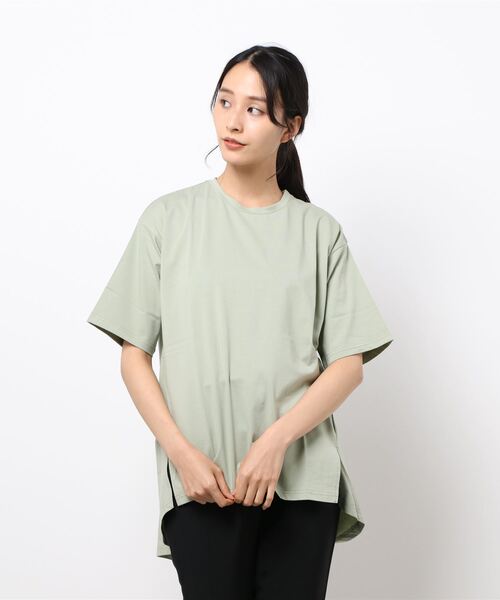 KOBE LETTUCE(コウベレタス)の「シルケットフレアTシャツ(Tシャツ/カットソー・レディース・ブルー/イエロー系その他/ブラック/オフホワイト/ライトカーキ・FREE)」の3枚目の写真