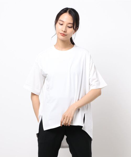 KOBE LETTUCE(コウベレタス)の「シルケットフレアTシャツ(Tシャツ/カットソー・レディース・ブルー/イエロー系その他/ブラック/オフホワイト/ライトカーキ・FREE)」の1枚目の写真