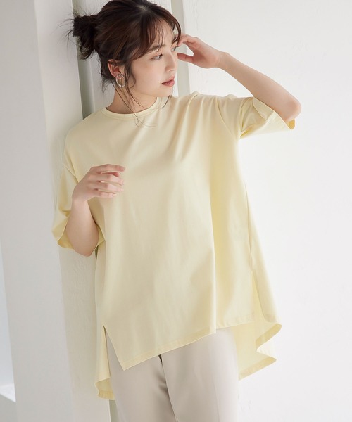 KOBE LETTUCE(コウベレタス)の「シルケットフレアTシャツ(Tシャツ/カットソー・レディース・ブルー/イエロー系その他/ブラック/オフホワイト/ライトカーキ・FREE)」の8枚目の写真